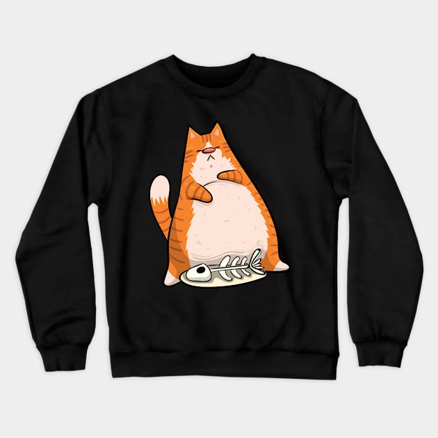 Ginger Lazy Cat T-Shirt Crewneck Sweatshirt by KPrimeArt